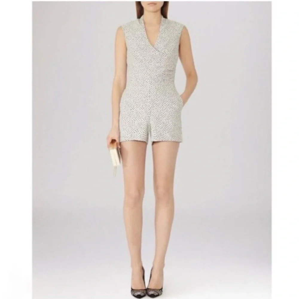 REISS Jeanette jacquard romper - Picture 4 of 8